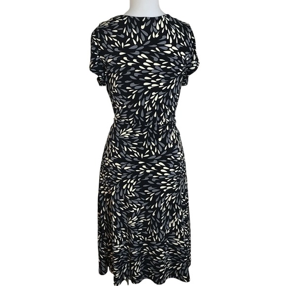 Apt 9 Black White Grey Belted Wrap Dress Size Medium - Picture 4 of 6